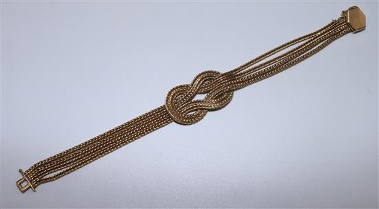 Gold knot bracelet